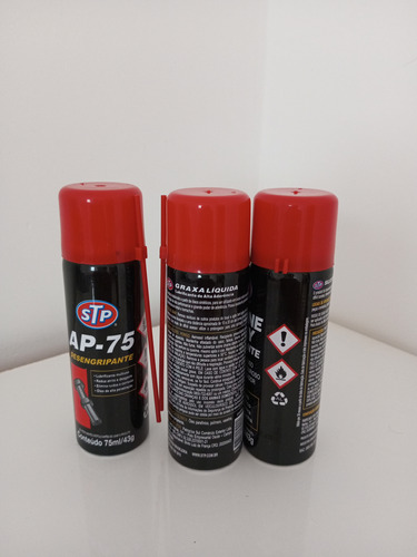Kit Lubrificante Stp Com 3 Spray 75ml/43g