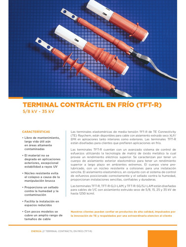 Terminal Contractil En Frio 15 Kv Cal. 1/0 Raychem 3 Pzas