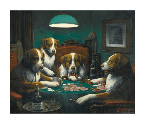 Lamina Fine Art Perros Jugando Al Poker C.coolidge 70x60 Cm 