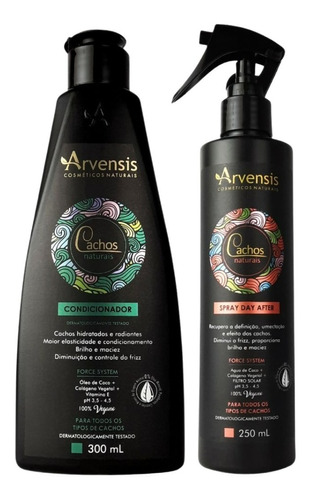 Kit Arvensis Cachos Naturais Condicionador E Spray Day After