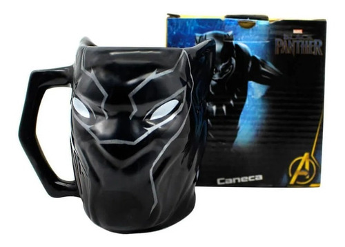 Caneca 3d Pantera Negra - Porcelana 450ml - Marvel Original