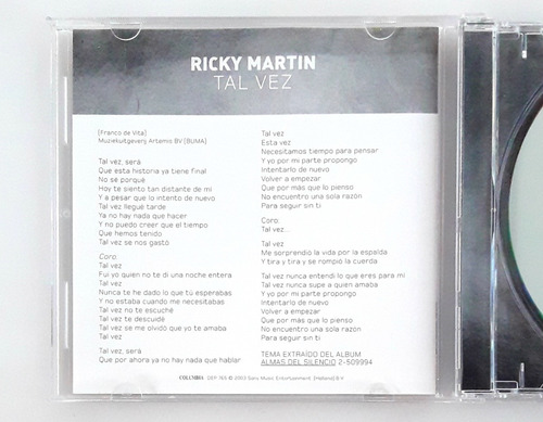 Cd Ricky Martin Single Tal Vez Como Nuev Oka (Reacondicionado)