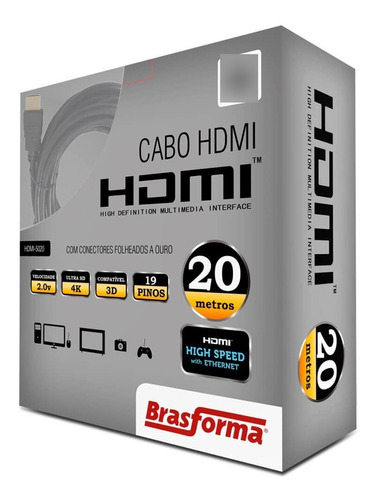 Cable HDMI 2.0 4k 3d 1080p 19+1 pins