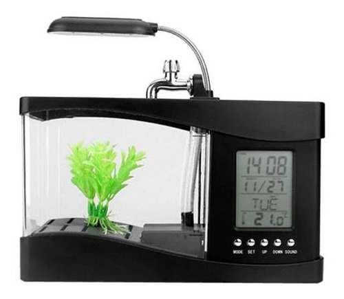 Imagen 3 de 12 de Mini Usb Escritorio Acuario Pantalla Lcd Pecera Reloj