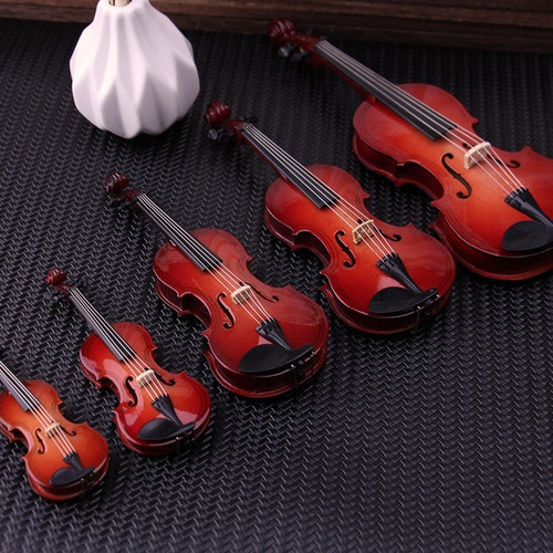 Mini Violín Modelo Adornos Casa De Muñecas Artesanía 10cm