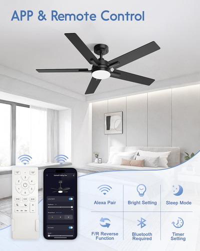 Ventilador De Techo Geinself 132 Cm Con Mando A Distancia In
