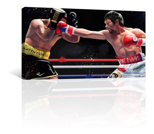 Cuadro Decorativo Ilustraciones Canvas Manny Pacquiao Box