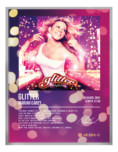 Poster Mariah Carey Glitter Album Music Firma 80x40