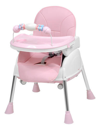Silla Alta Periquera 3 En 1 Bebe Ajustable Comer Rosa Periquera Rosa