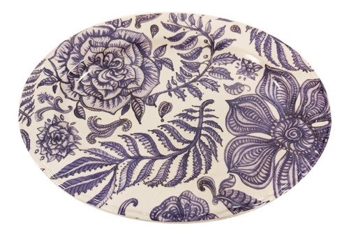 Plato Oval Melamina Vintage Azul Premium - Sheshu Home