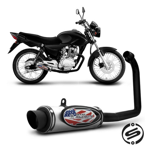 Escapamento Moto Cg Fan 150 Esportivo Prata Polido Shutt