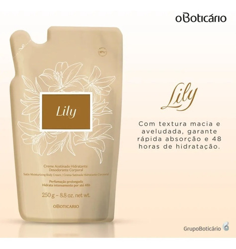 Refil Hidratante Corporal Lily 250g - O Boticário