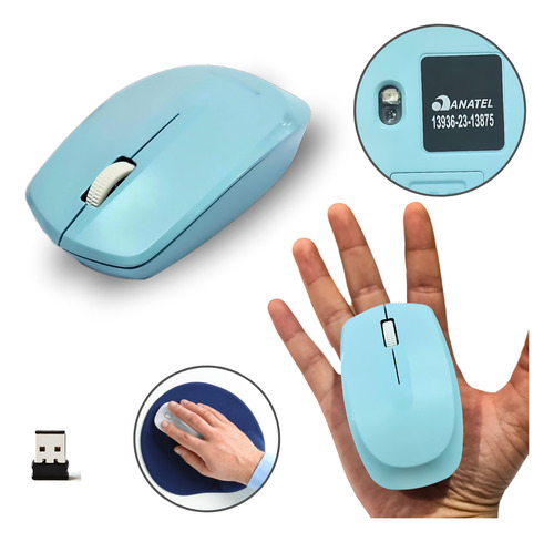 Mouse Sem Fio Sensor Óptico Profissional Confortável Cmos Un