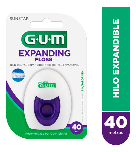 Gum Expanding Floss Hilo Dental Expandible Encerado 40mts