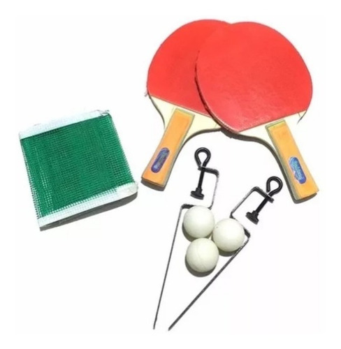 Set De 2 Raquetas Paletas +3 Pelotas Ping Pong + Malla Compl