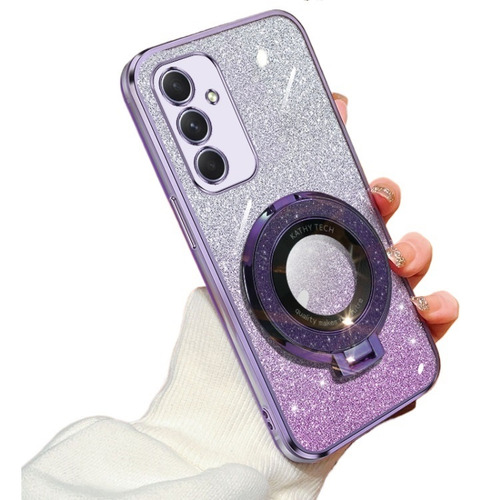 Funda Tpu Con Brillo Y Soporte Circular Para Samsung