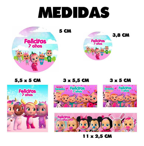 Stickers Etiquetas Souvenir Candy Bebes Llorones Cry 144un.