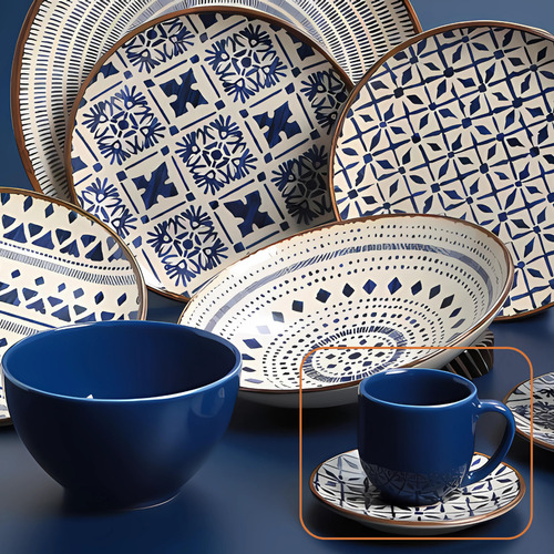 Set Coup Azeca con 6 tazas de café con platillos, 112 ml