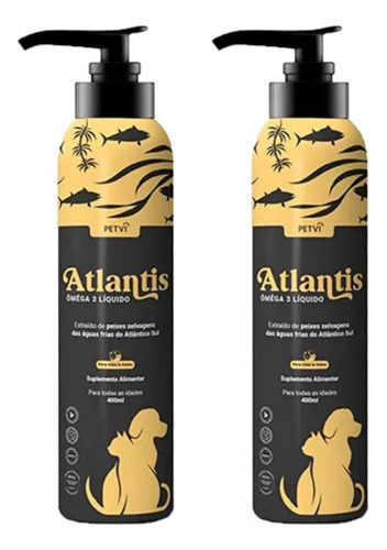 Kit 2un Suplemento Para Cães E Gatos Atlantis Petvi 300ml