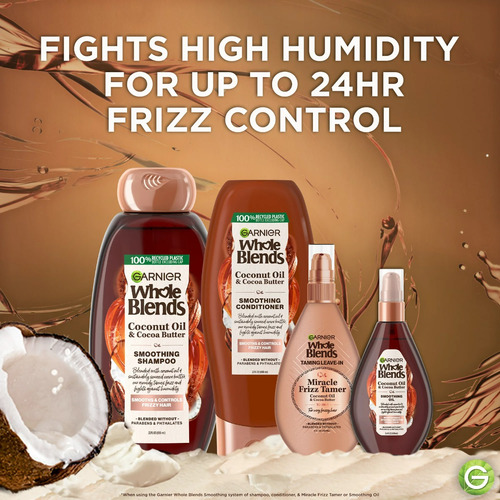 Garnier Whole Blends Shampoo, Coconut Oil And Cocoa 370ml