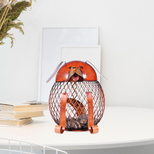 Hucha De Perro De Hierro, Linda Maceta Para Regalo