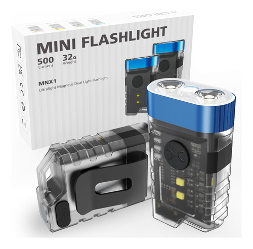 Llavero Recargable Con Clip Edc Con Linterna Coozaming, 500
