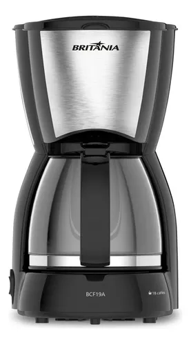Cafeteira Britânia BCF19A 18 Cafezinhos Jarra de Vidro 550W Preta