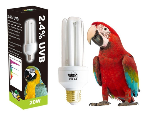 Lampara Aves Loros Guacamayos Pajaros Uvb Iluminador 20w