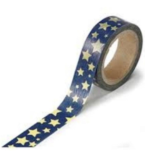 Scrapbook Cinta Adhesiva Azul Estrellas Washi Tape Decorar