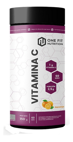 Vitamina C 150 Grs On Fit Nutrition Acido Ascórbico Sabor Naranja