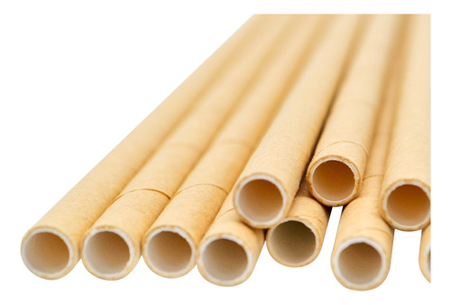 100 Popotes Desechables Con Envoltura - 100% Biodegradables