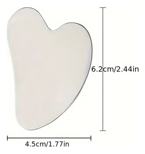 Gua Sha Masajeador Facial, Acero Higiénico, Glow Insta Plata