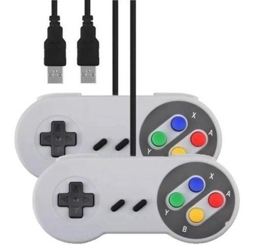 Kit 2controle Joystick Usb Pc Modelo Super Nintendo