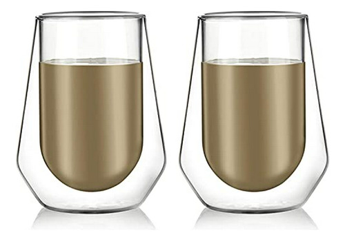 Vasos De Whisky De Cristal Doble , 8 Oz., Set De 2.