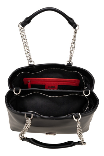 Bolsa Satchel Cloe Izisyla Mediano Color Negro