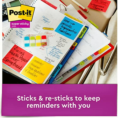 3m Post-it Notas Adhesivas Super Sticky Electric Glow 3x3