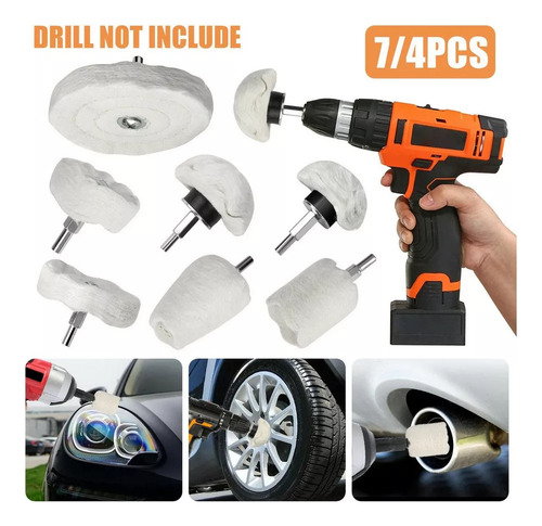 7piezas Kit De Aluminio Pulido Con Rueda Pulida Para Taladro