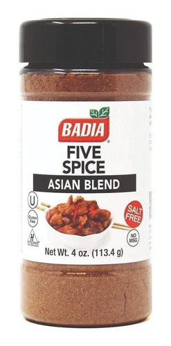 Badia Five Spice Asian Blend 113,4 G Sin Sal Apto Kosher 