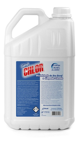 Desinfetante Concentrado C/ Hipoclorito Sodio Garra Chlor 5l
