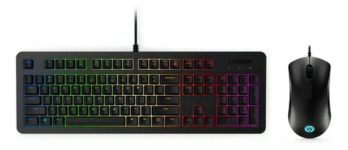 Combo Teclado Y Mouse Gamer Legion Km300 Rgb Lenovo Color Del Mouse Negro Color Del Teclado Negro