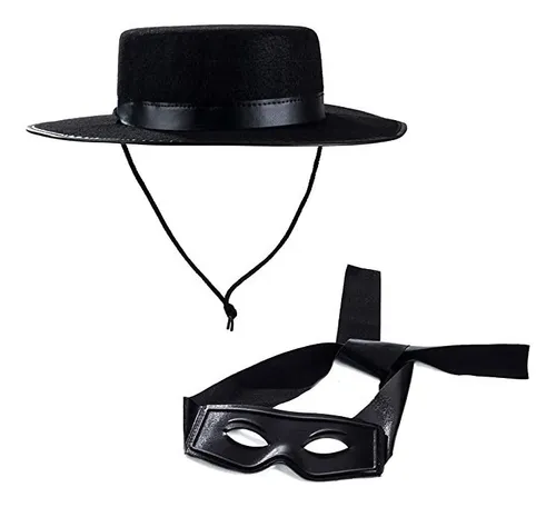 Antifaz Con Sombrero Del Zorro Para Adulto- Accesorio De
