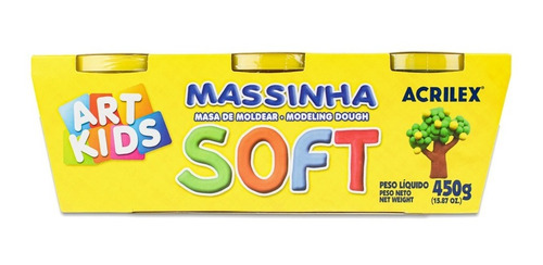 Imagem 3 de 3 de Massinha De Modelar Soft 3 Potes 150g Cores Sortidas Acrilex