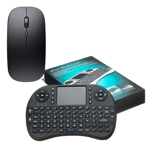 Mini Teclado Bluetooth + Mouse Delgado Negro Tcs