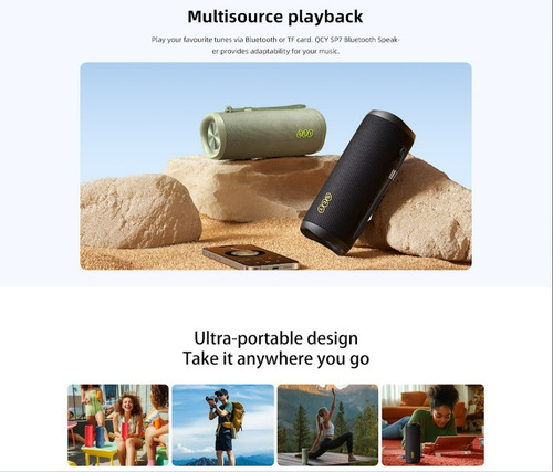 Qcy Sp7 Portátil Altavoz Bluetooth 5200mah Mic Rgb, Ipx7, Tf
