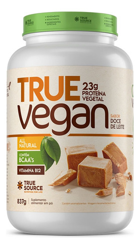 True Whey Vegan 837g Sem Lactose Protein Vegetal True Source Sabor Doce De Leite - O R I G I N A L