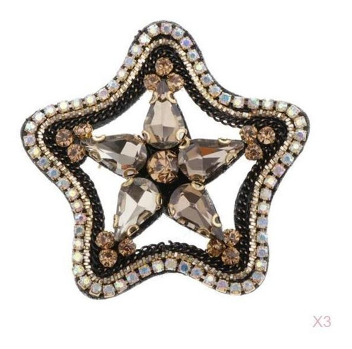 3pc Apliques Abalorios Rhinestone Parche Bordado Ropa