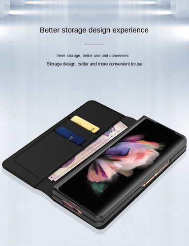 Estojo Com Inserção De Cartão Dividido Para Samsung Zfold5