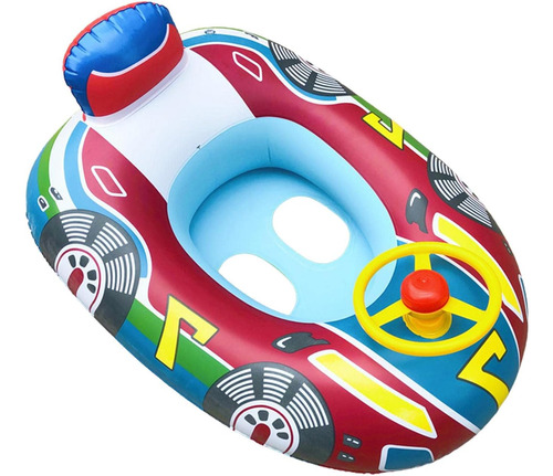 Flotador Bote Inflable Auto Con Volante Piscina Niño Bebe