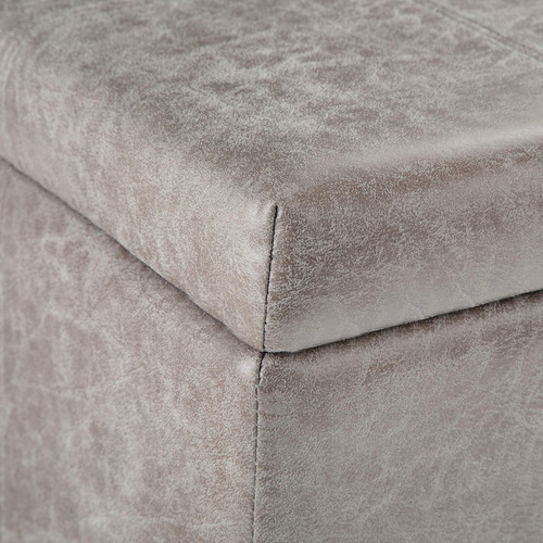 Banco Otomano Rectangular Gris Topo De Almacenamiento 91 Cm
