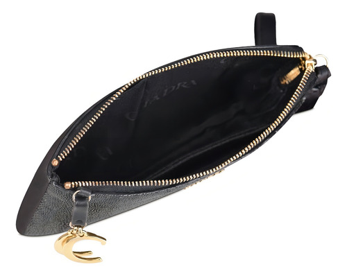 Monedero Cuadra color Negro a base de Piel de Mantarraya para Dama